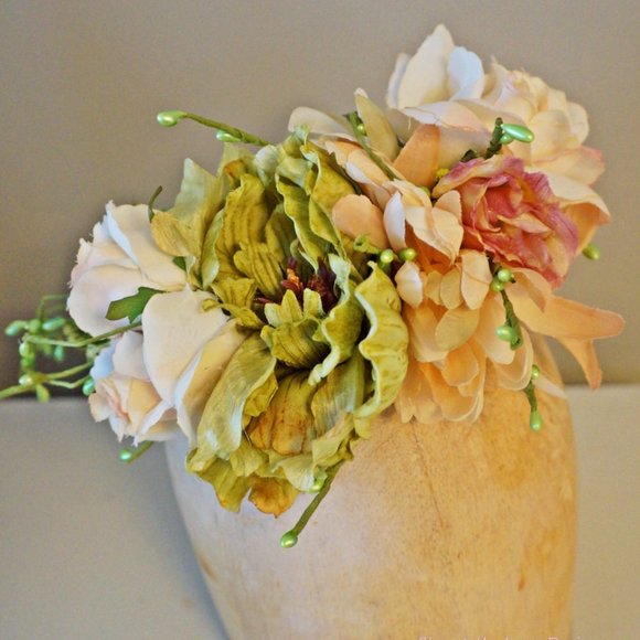 New Spring Rose Flower Hair Crown Wreath - Picture 2 of 6